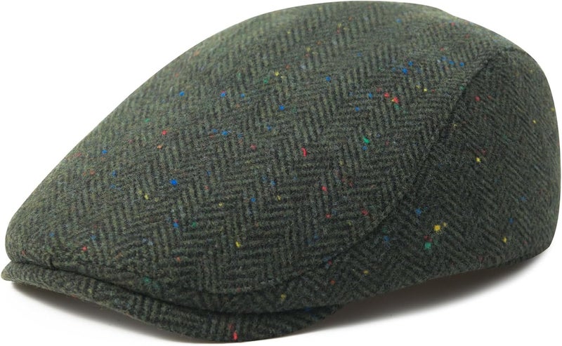 FEINION Men Wool Blend Flat Cap Tweed Newsboy Ivy Hat - Image 1